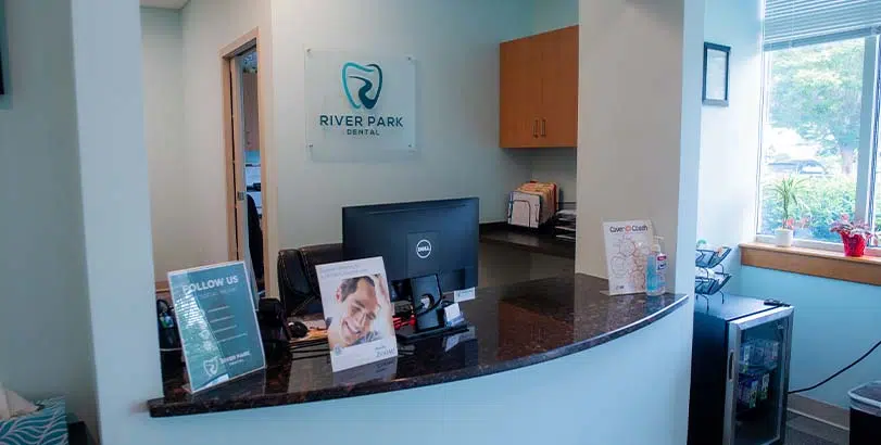 front desk reception area at River Park Dental